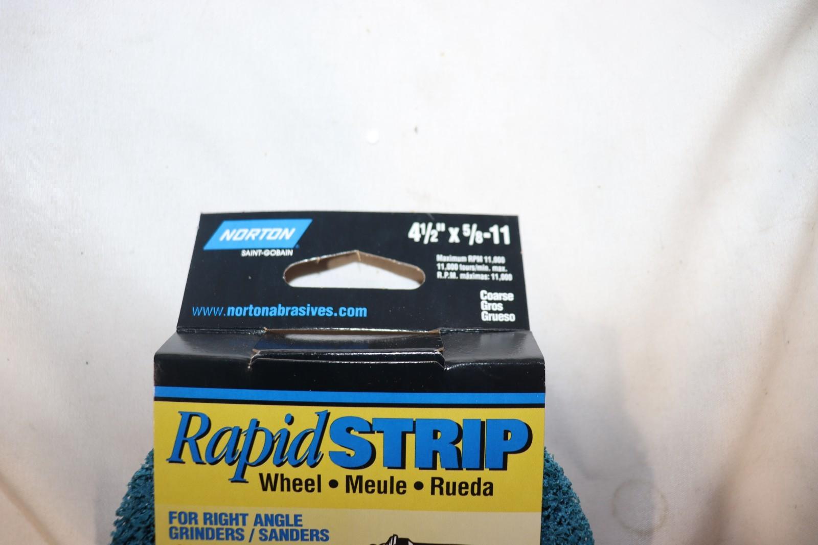 5-Piece Norton Rapid Strip Non-Woven Grinding Wheel, Type 27, 4-1/2" X 5/8"-11