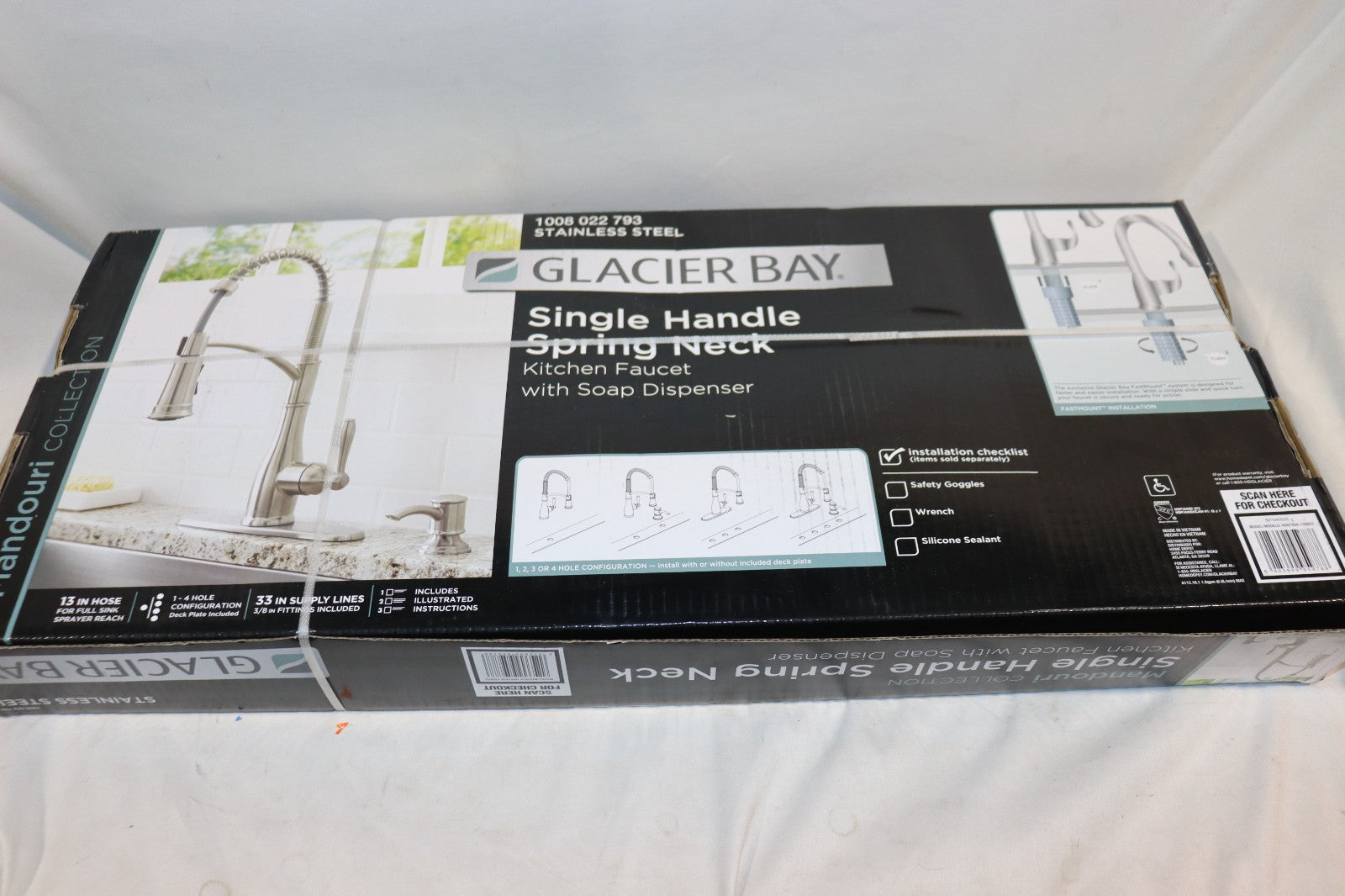 Glacier Bay Mandouri Single Handle Spring Neck Kitchen Faucet In Stainless Steel