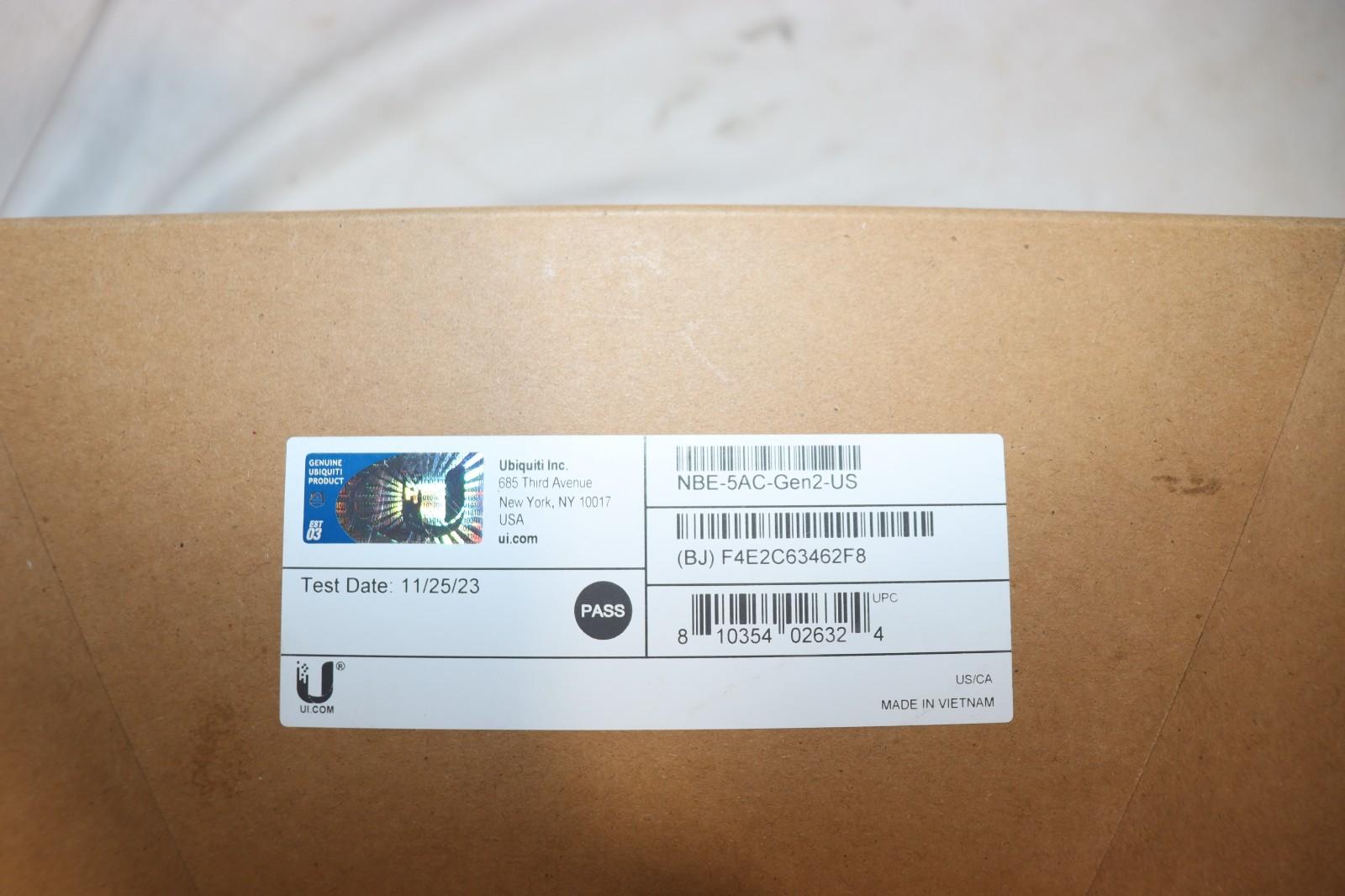 Ubiquiti NanoBeam AC Gen2 NBE-5AC-GEN2 5GHz 19dBi CPE Bridge + Mount, SEALED