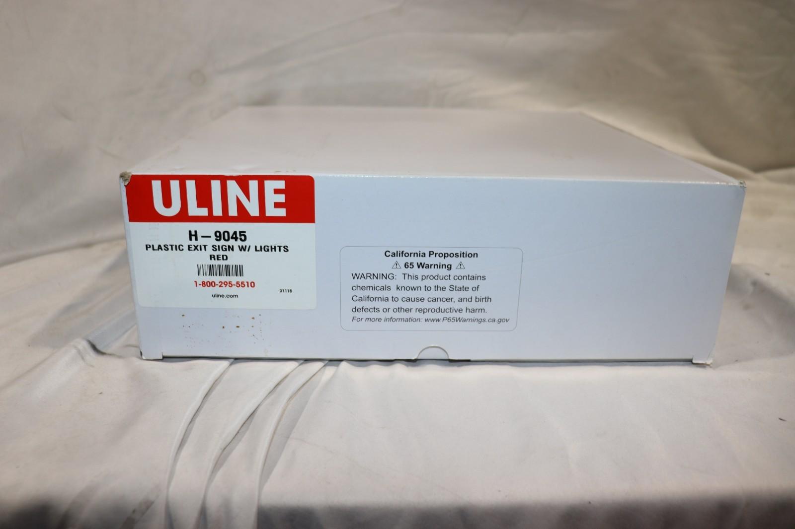 Uline H-9045 Hard-Wired Exit Sign - Plastic with Emergency Lights, Red Letters