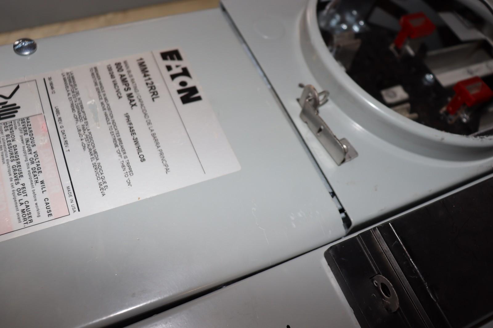 Eaton 1MM412RRL 800 Amp 4-Gang 125A 1-Phase Four Meter Socket Modular Stack Used