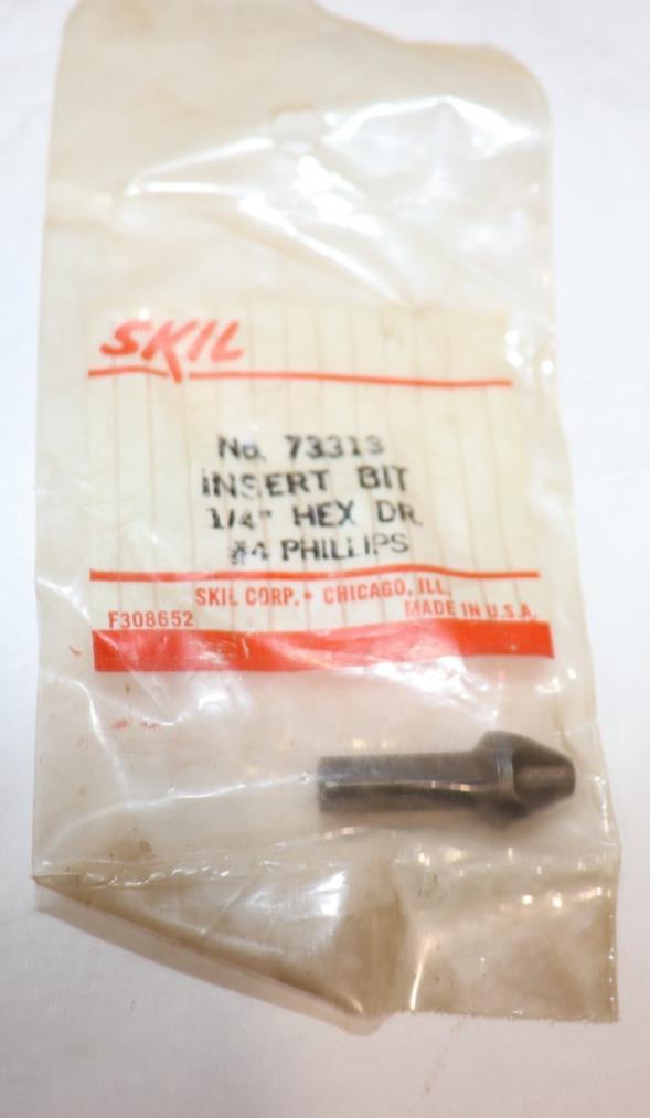 NOS Skil 73313 1/4" Hex Drive Insert Bit #4 Phillips