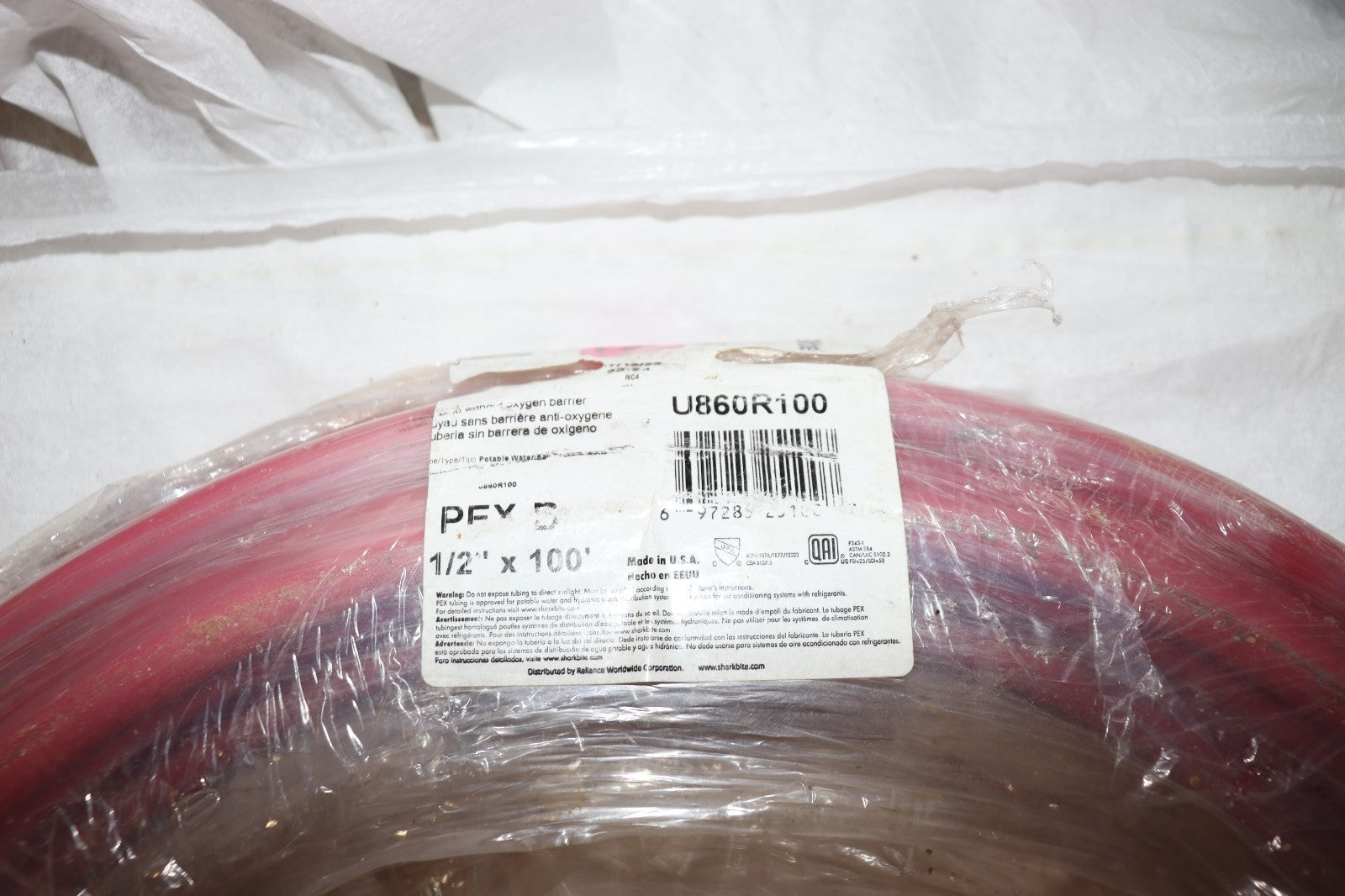 RED PEX 1/2 x 100 SHARKBITE U860R100