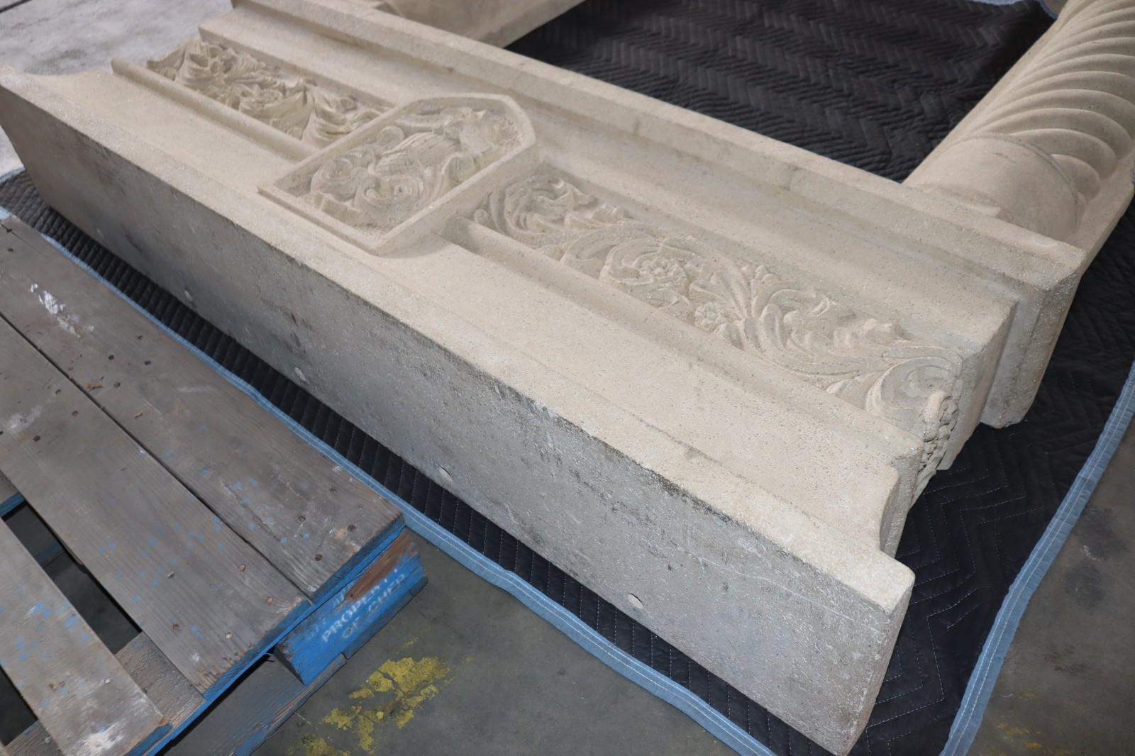Fireplace Mantel (mantle) Surround Shelf Cast Stone Non-combustible, Tan