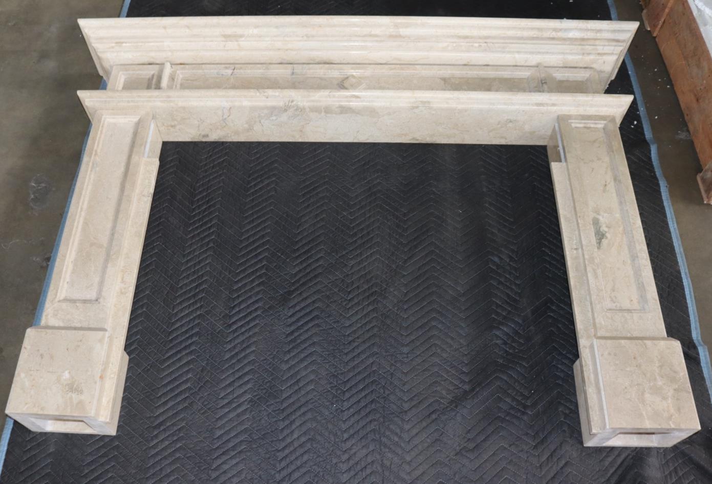 BEAUTIFUL MARBLE FIREPLACE MANTEL, w/ HEARTH, JAVA CREME COLOR, NEW