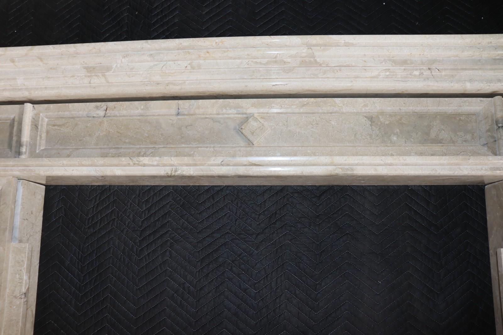 BEAUTIFUL MARBLE FIREPLACE MANTEL, w/ HEARTH, JAVA CREME COLOR, NEW