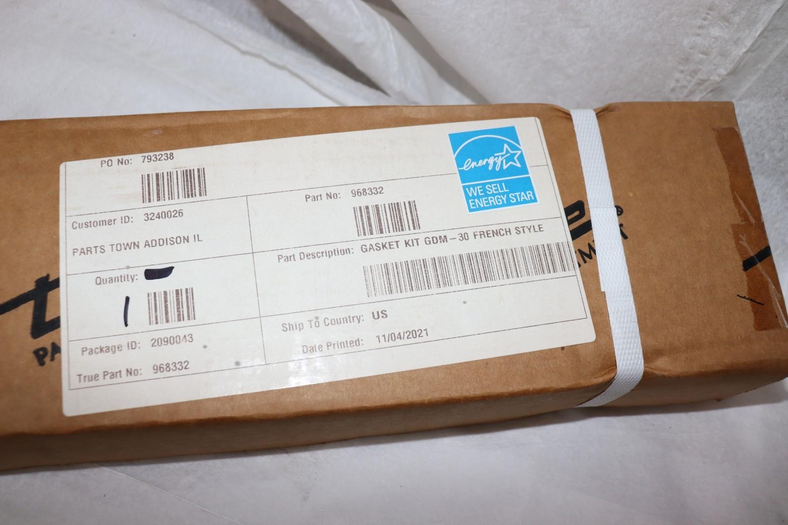 True 968332 OEM Replacement GDM-30 French Style Gasket Kit, NIB