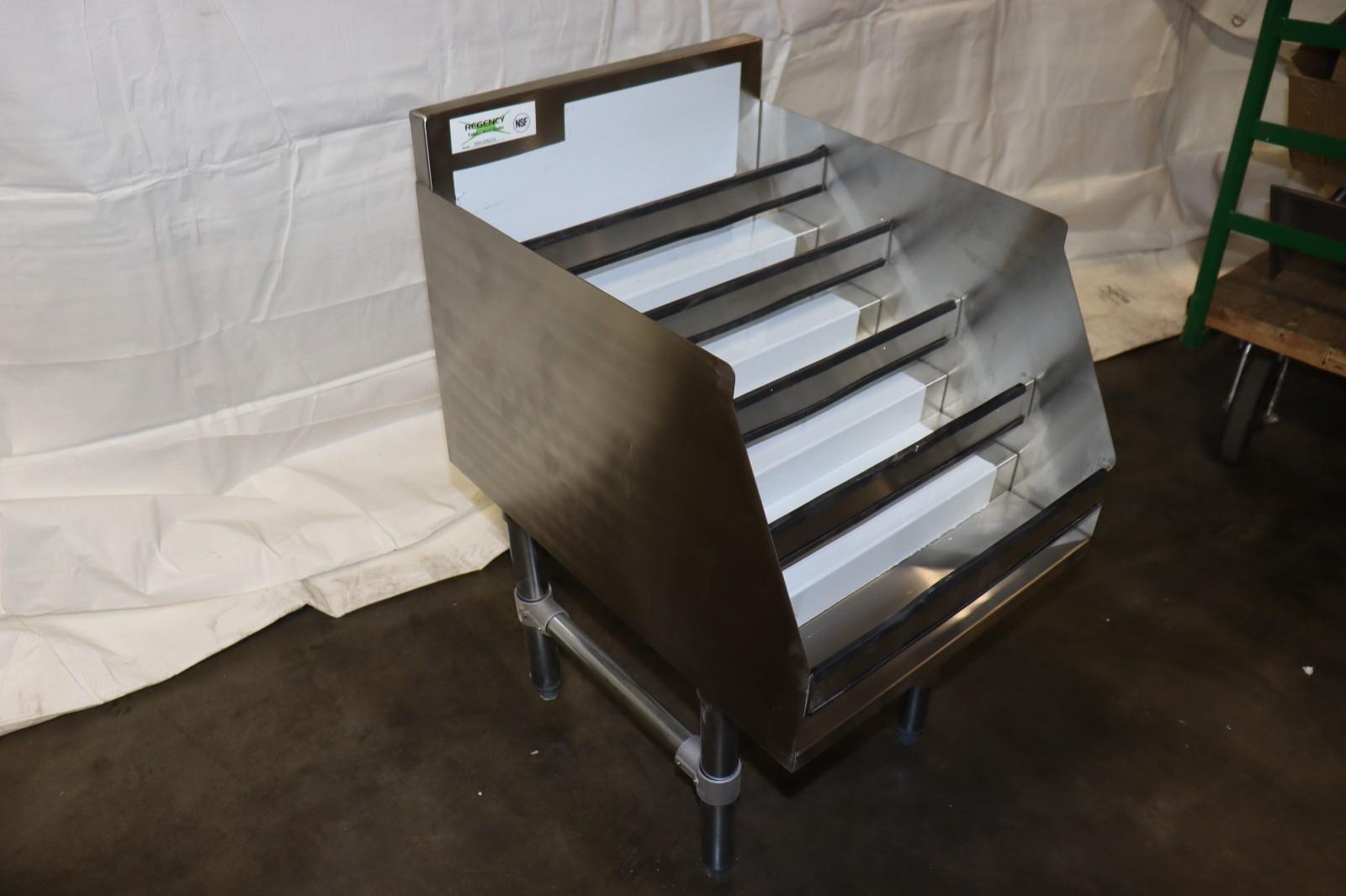 NEW 18" Liquor Bottle Display Rack 5 Tier Storage Under Bar NSF Stainless Steel