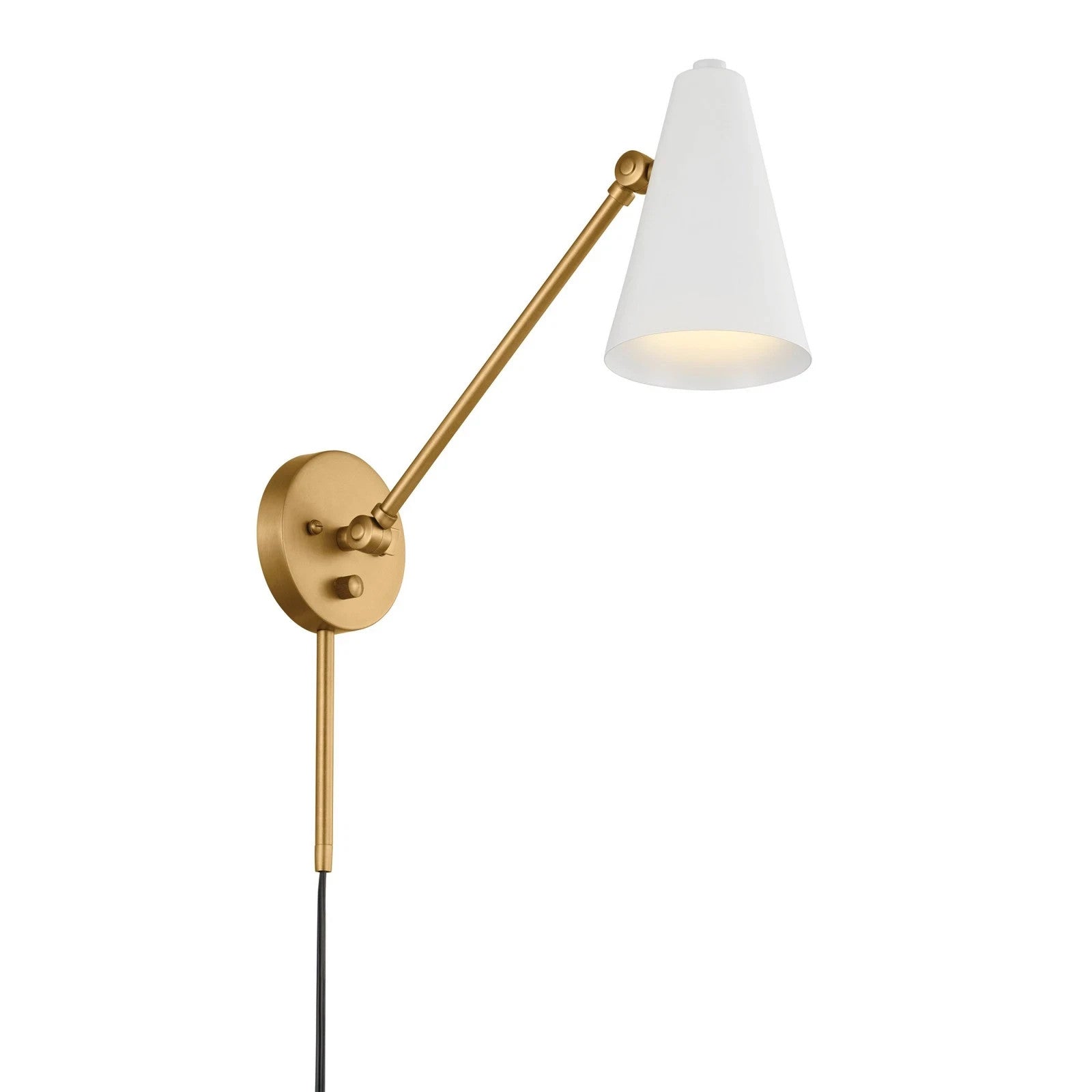 Kichler 52485 Sylvia 9" Tall Hardwired or Plug-In Wall Sconce - Natural Brass