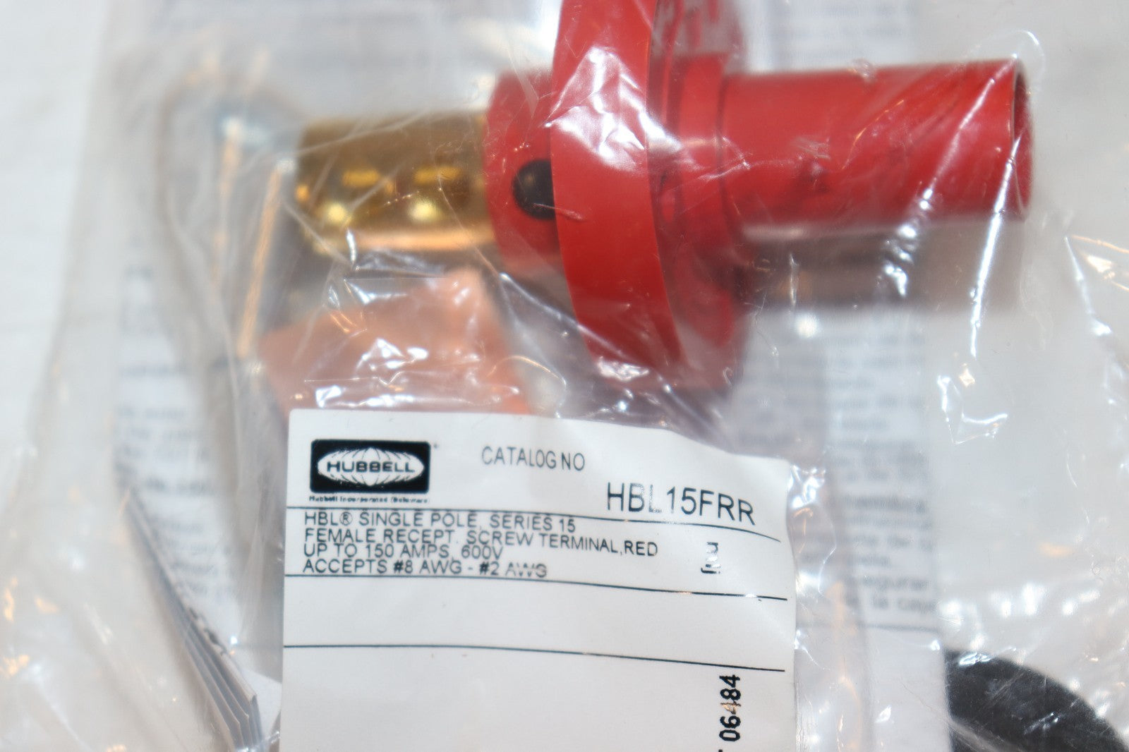 Hubbell HBL5FRR Receptacle, Red, Female, 150A, 600V, 8-2