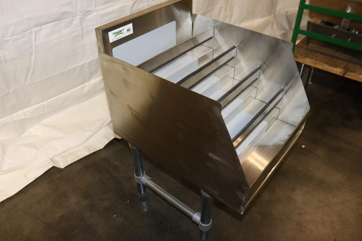 18" Liquor Bottle Display Rack 5 Tier Storage Under Bar Stainless Steel, Dents - Northside Material Brokers