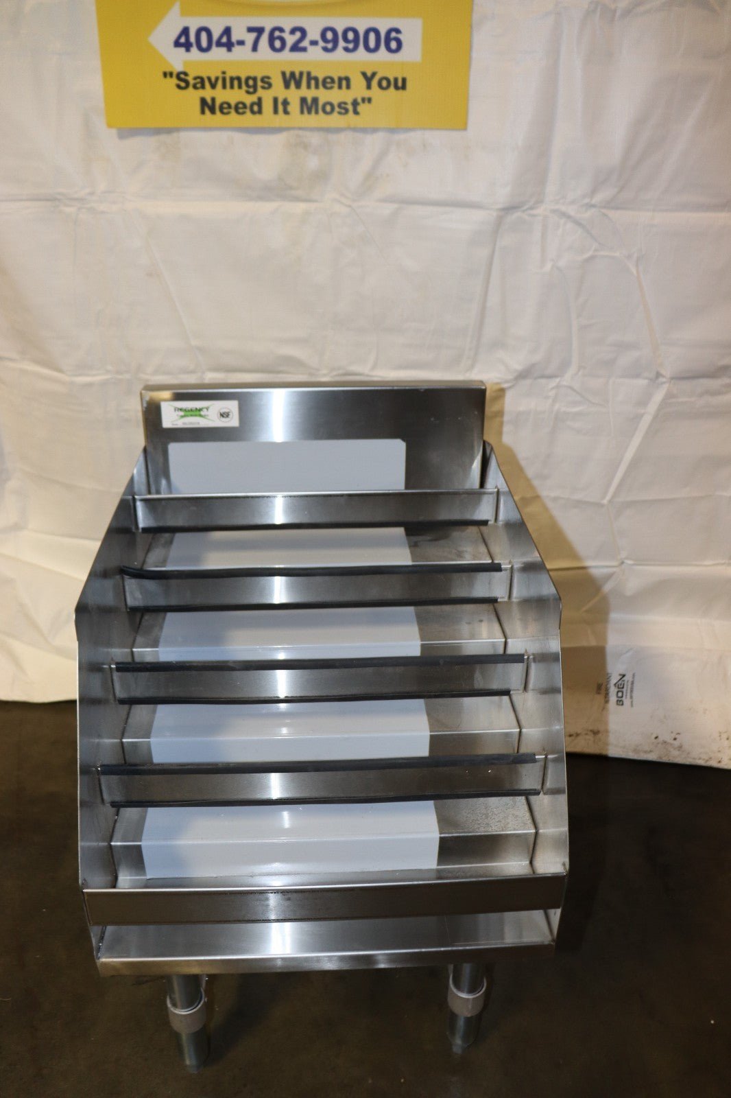 18" Liquor Bottle Display Rack 5 Tier Storage Under Bar Stainless Steel, Dents - Northside Material Brokers