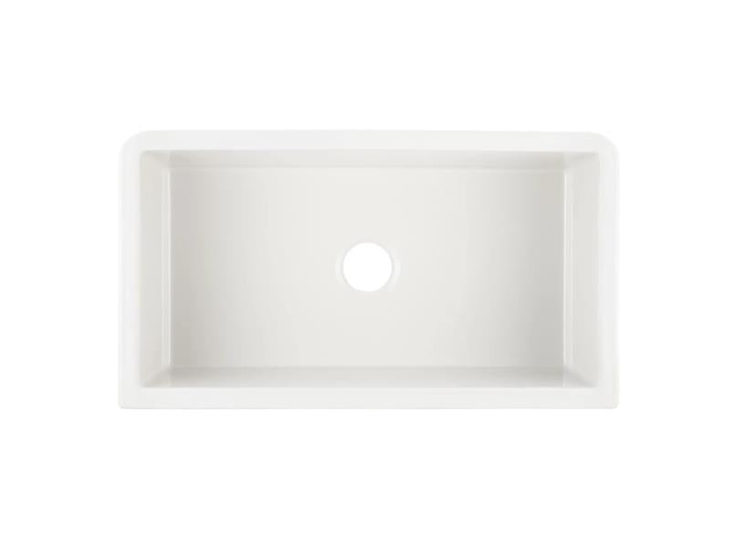 Signature Hardware SHF1B3018RAWH 30" Reinhard Fireclay Farmhouse Sink, White