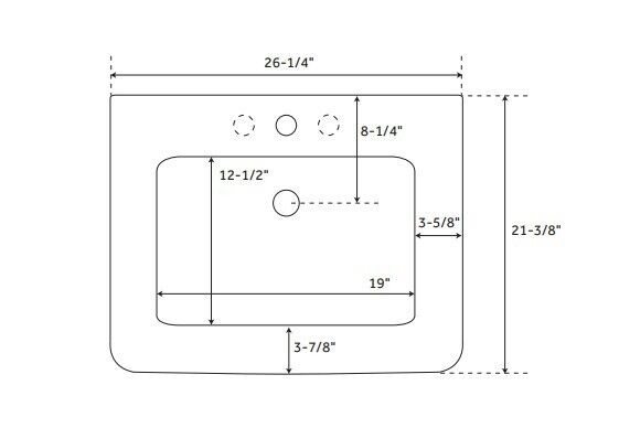 SIGNATURE VANITY TOP / WALL MOUNT SINK SHCTT27218WH