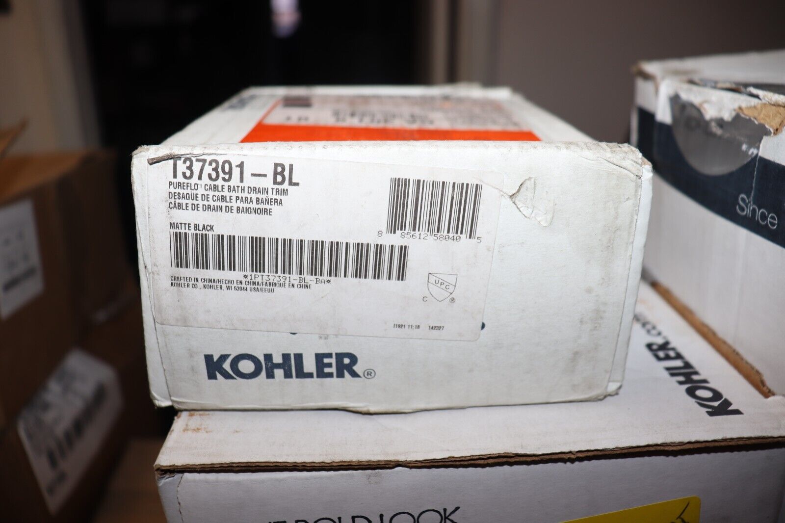 Kohler Pureflo Cable Bath Drain Trim T37391-BL Matte Black