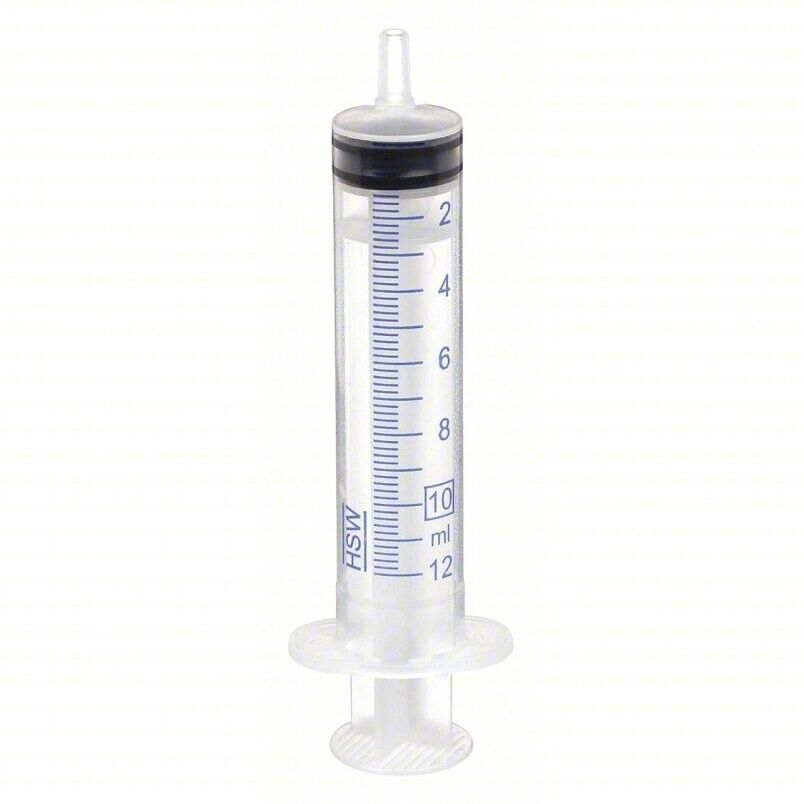 HENKE-JECT 3-Part Disposable Syringe: 10 mL Capacity, Polypropylene