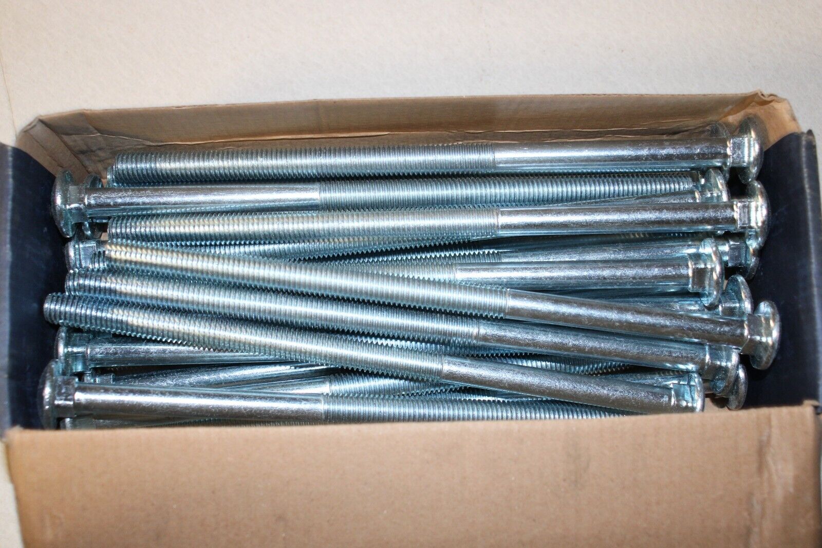 1/2-13 X 10 ZINC CARRIAGE BOLTS , BOX OF 25