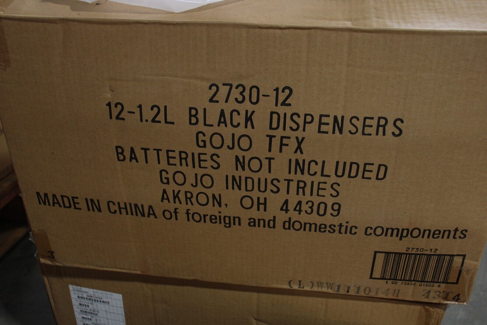 GOJO TFX Touch Free Dispenser 2730-12 BLACK BOX OF 12