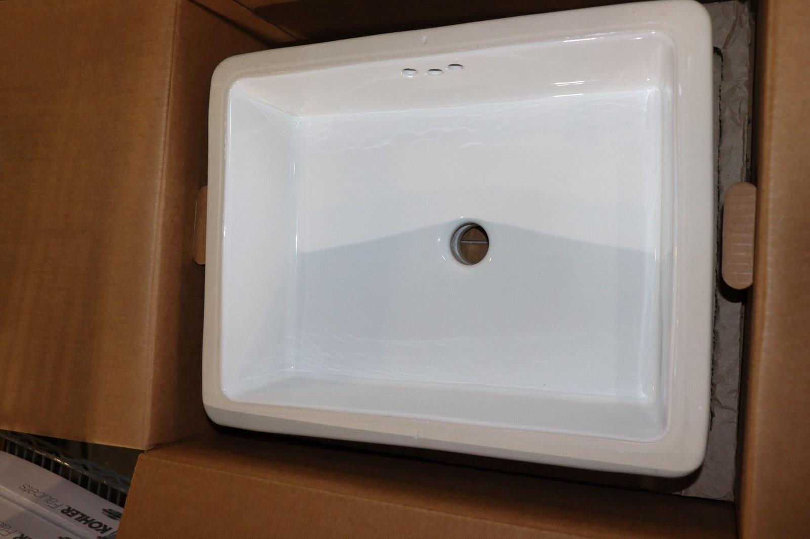 KOHLER Undermount Bathroom Sink 19.8" x 15.625" Vitreous China Rectangular White