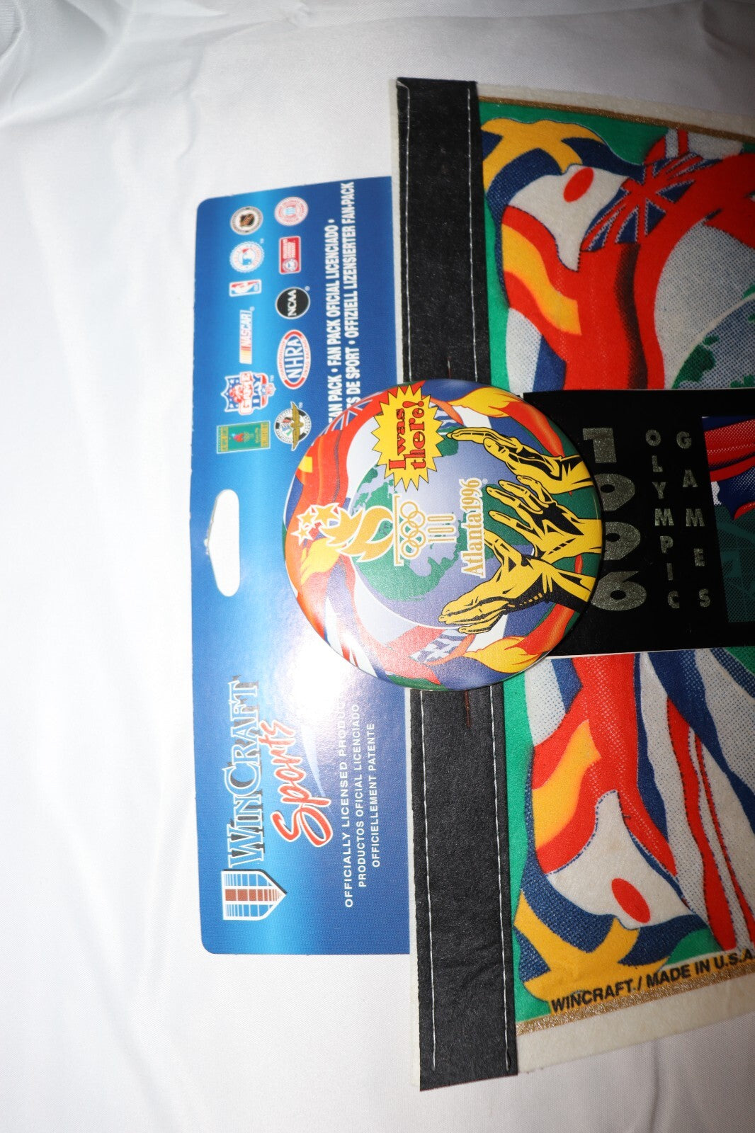 1996 Atlanta Summer Olympics Pennant Bumper Sticker, Pin Button, New