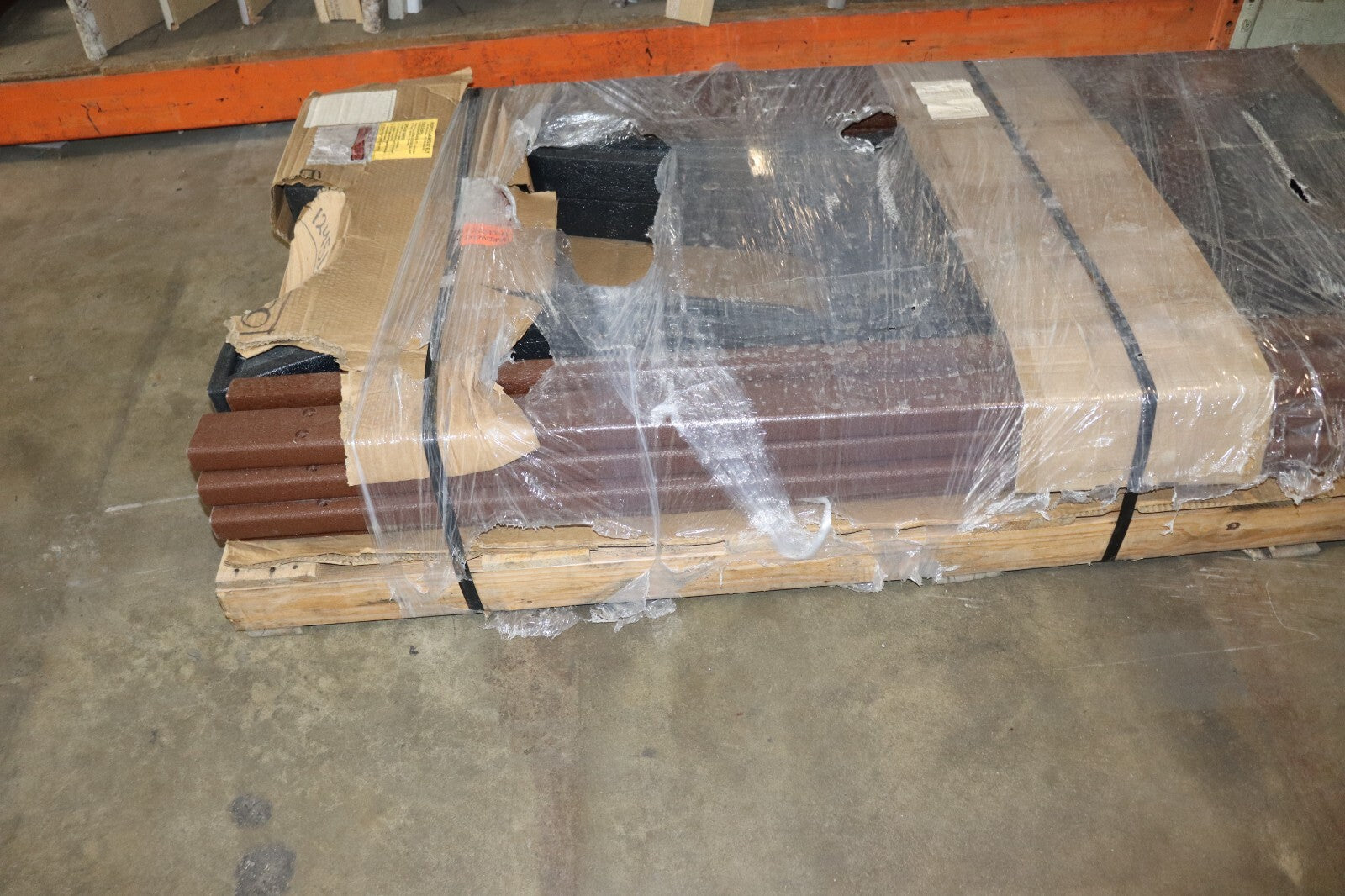 LOT OF 2 - Uline 8' Brown/Black Bench H-7942BR 100% Recycled Plastic, NEW