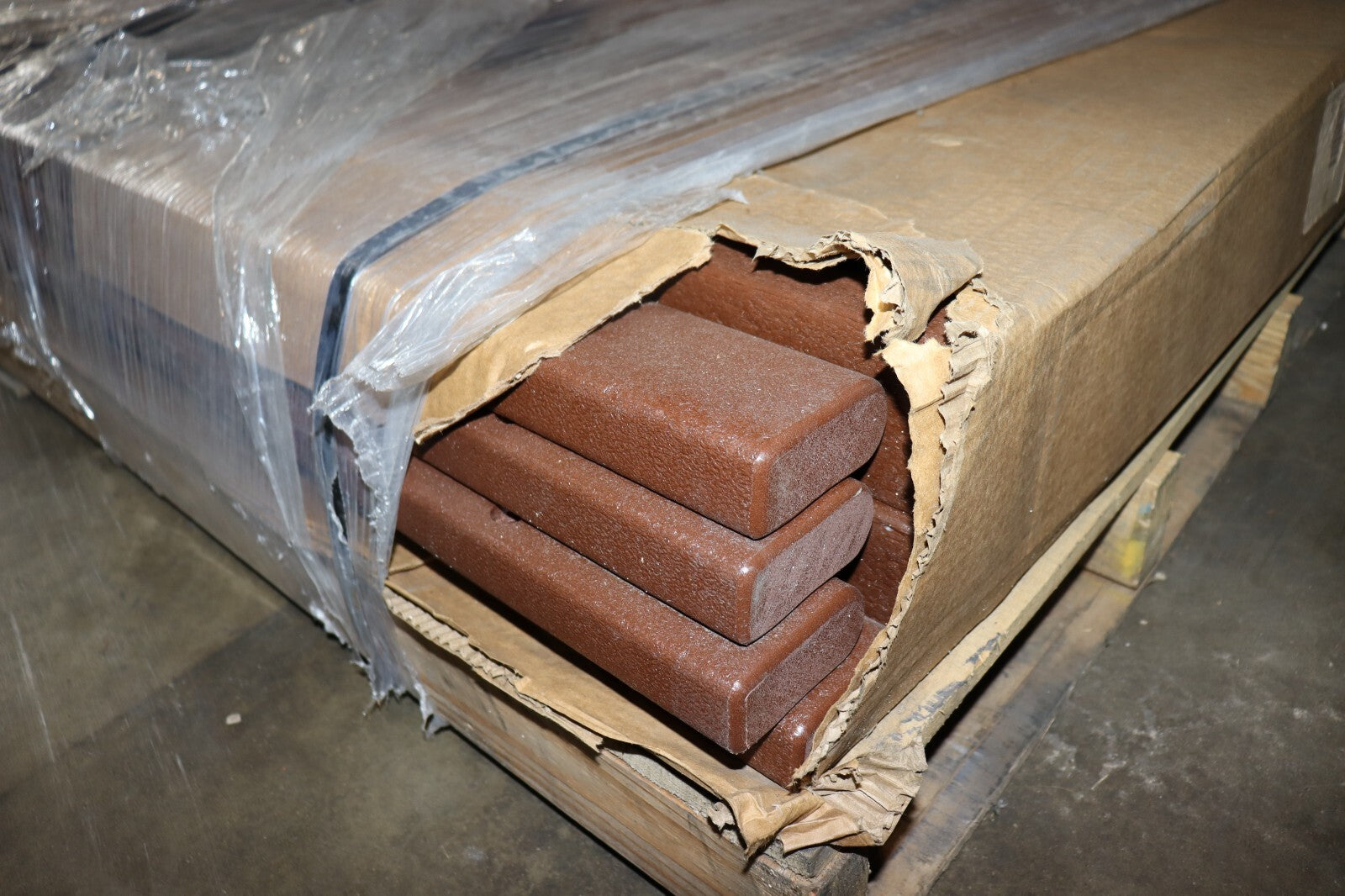 LOT OF 2 - Uline 8' Brown/Black Bench H-7942BR 100% Recycled Plastic, NEW