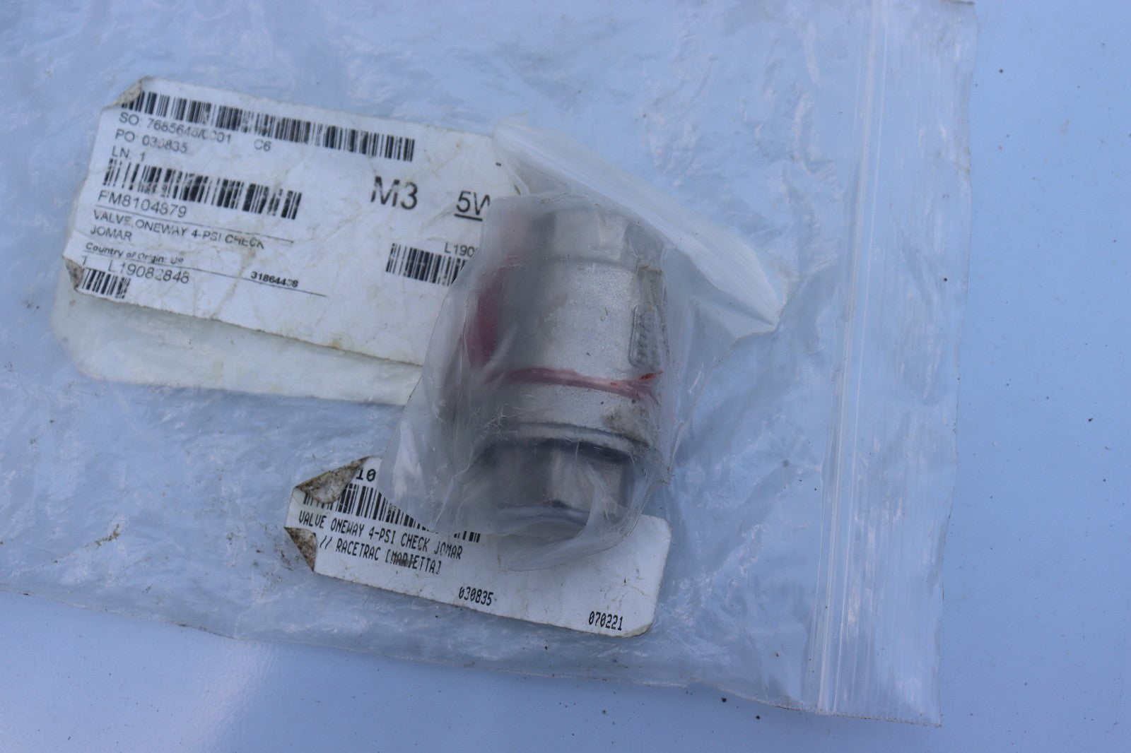 Jomar 105-903-4, Valve T-55 1/2", 4 PSI, New