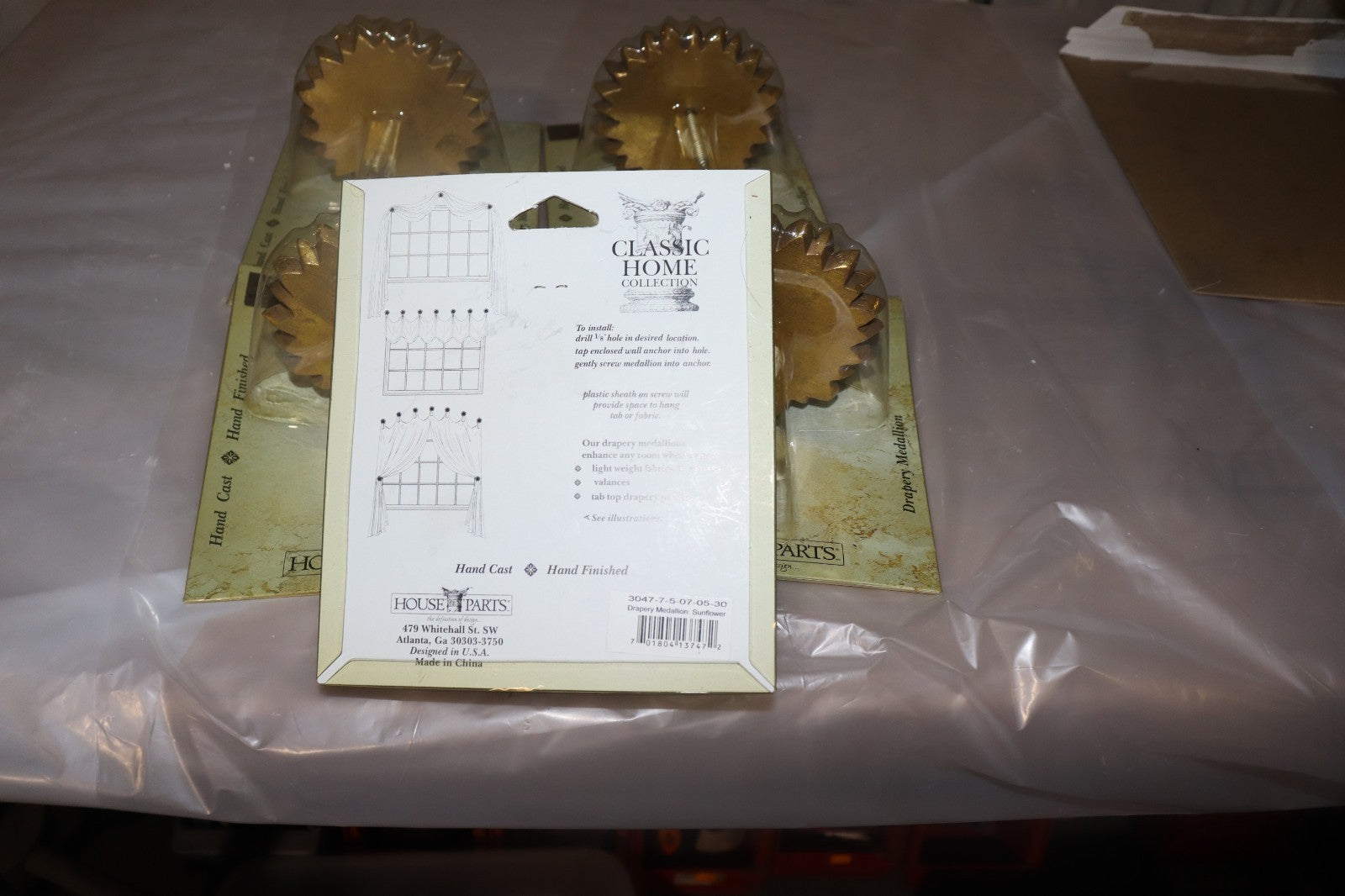 Wooden Drapery Tieback Holdback Medallion House Parts Sunflower