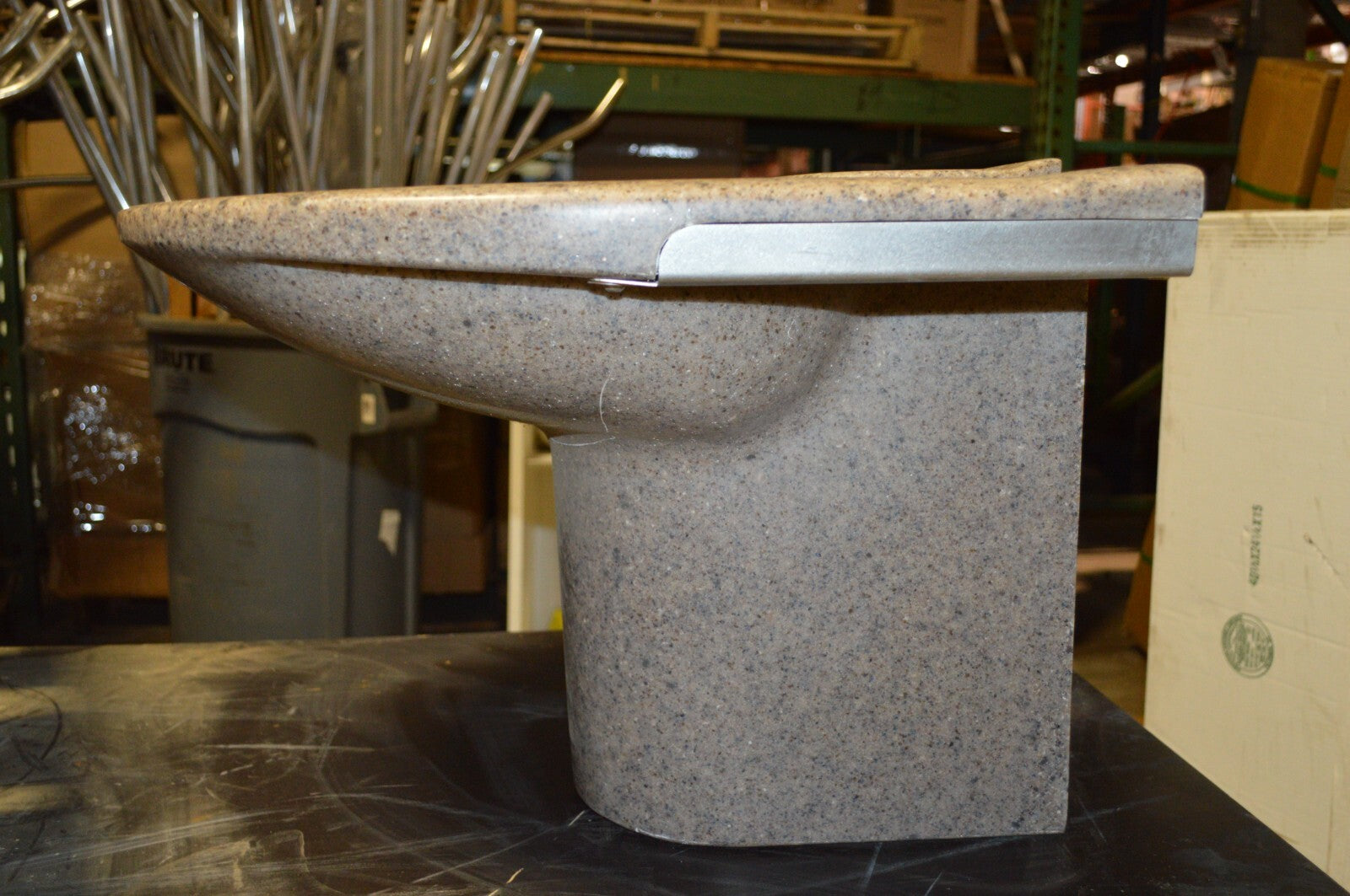 Intersan 20"x21.5"x16" Solid Surface Lavatory System Public Restrooms Brown