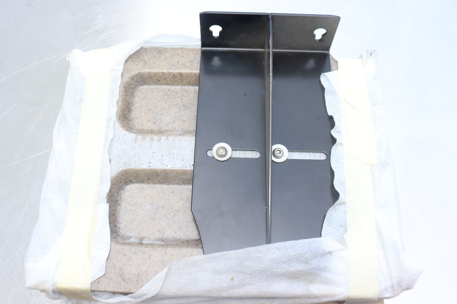 Intersan 20"x21.5"x16" Solid Surface Lavatory System Public Restrooms Brown