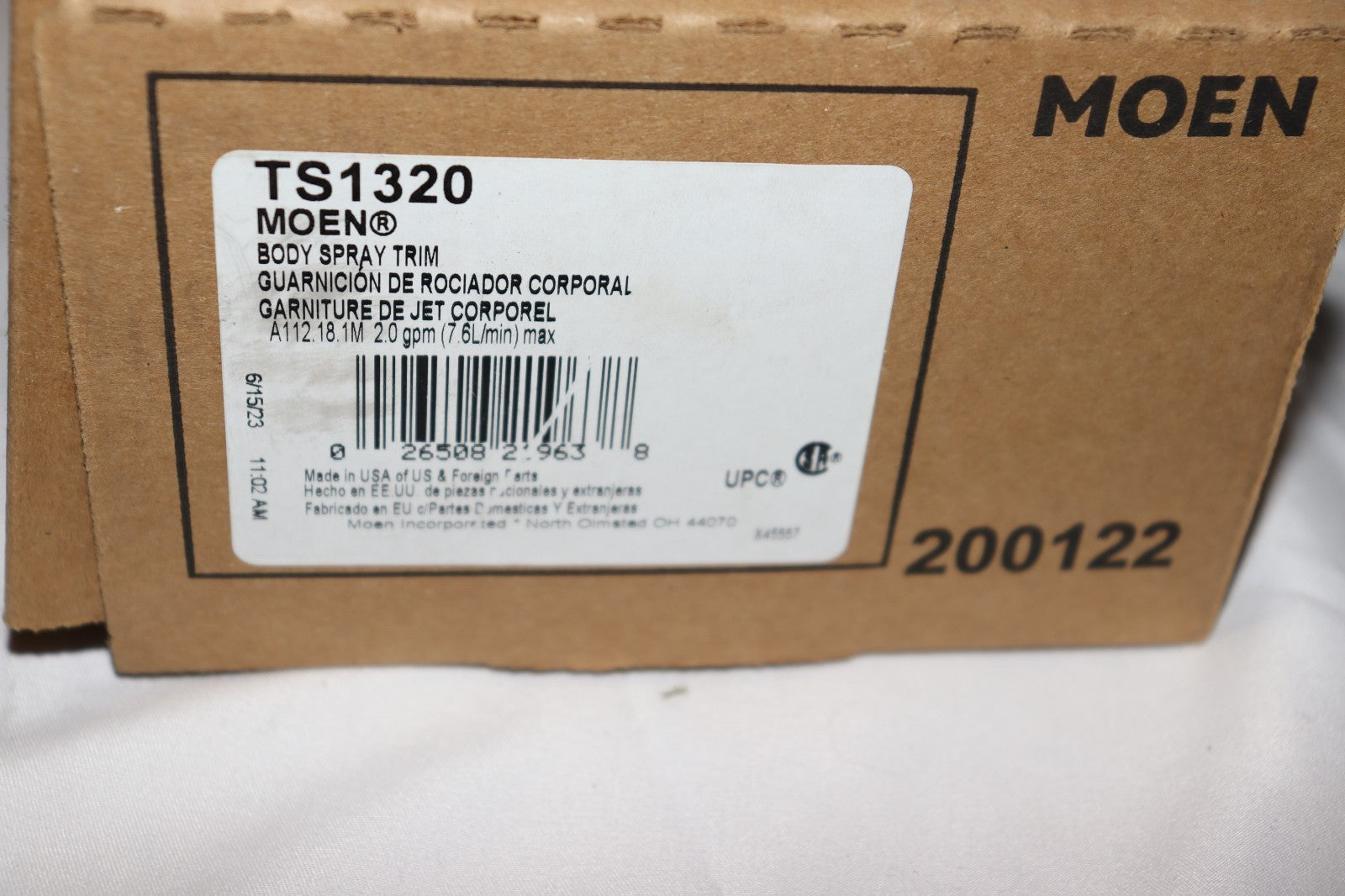 Moen TS1320 Single Function Adjustable Body Spray - Chrome