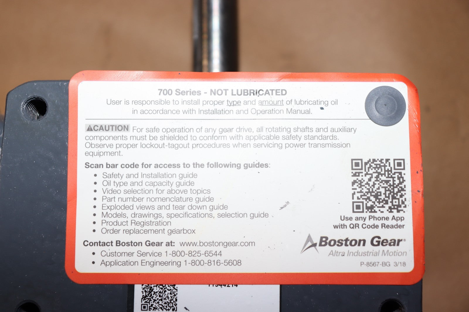 BOSTON GEAR Speed Reducer: 175 Nominal Output RPM, F721-60-B5-G