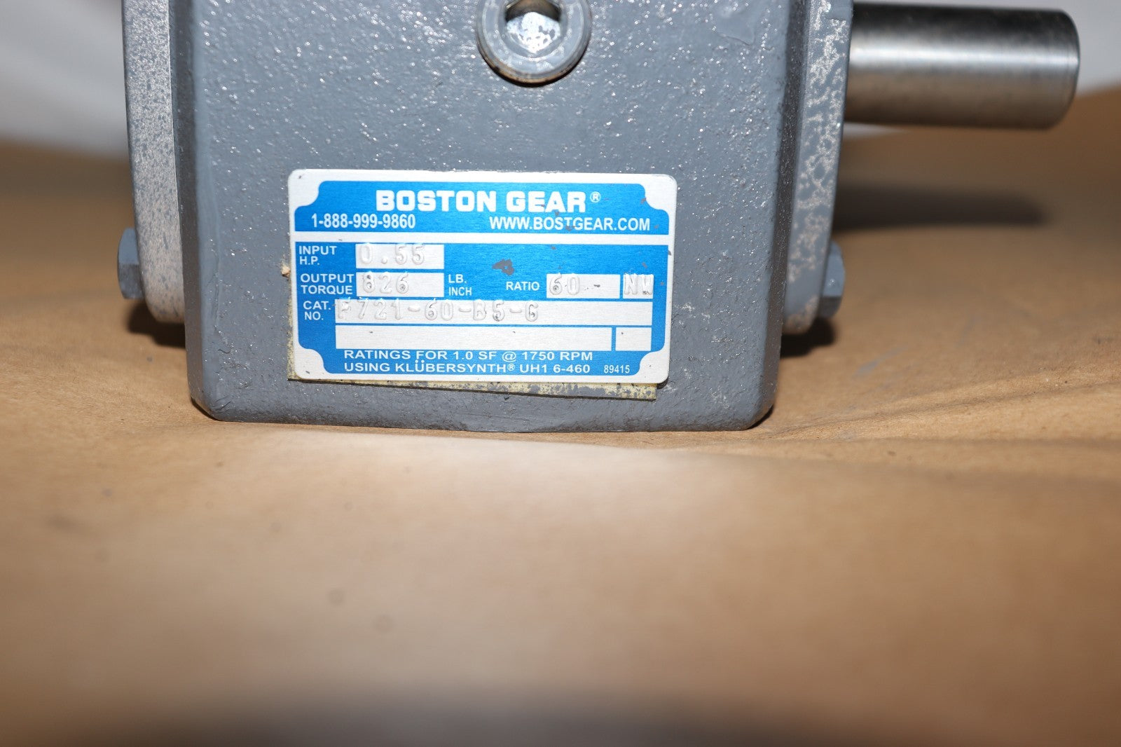 BOSTON GEAR Speed Reducer: 175 Nominal Output RPM, F721-60-B5-G