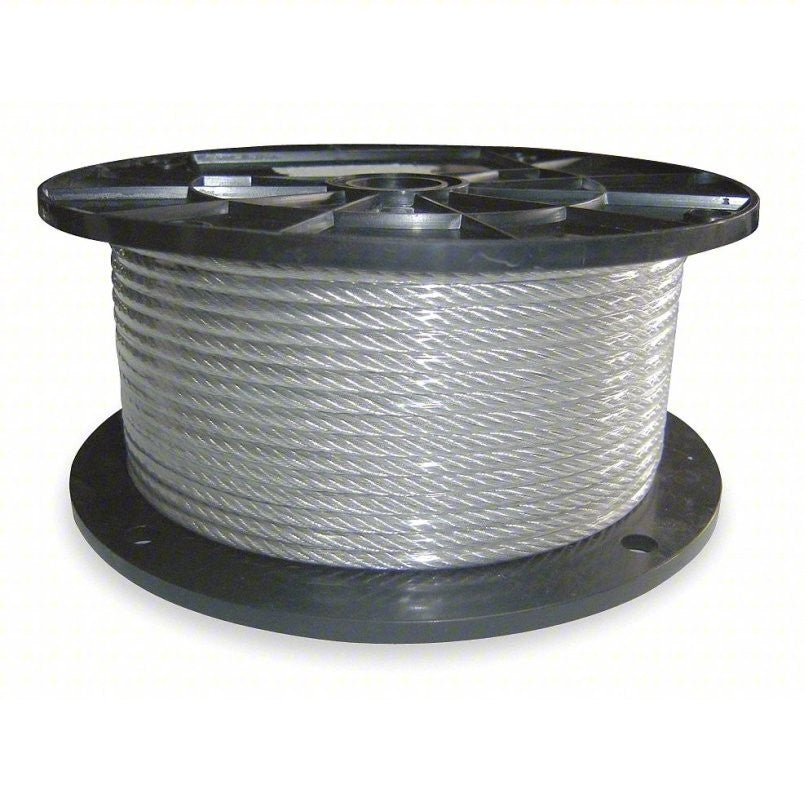 Dayton Galvanized Steel Cable, 1x19 strand core, cable 1/4 in 500ft Model 2RZZ9B