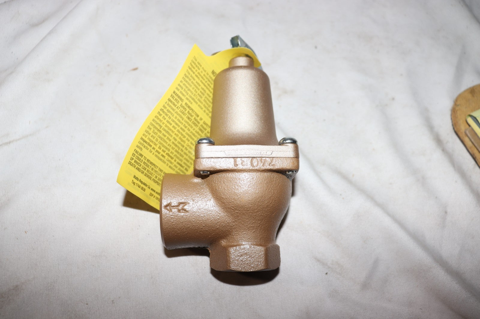 Watts 3/4" 740-050 Safety Relief Valve: Iron, FNPT, FNPT, 3/4 in Inlet Size