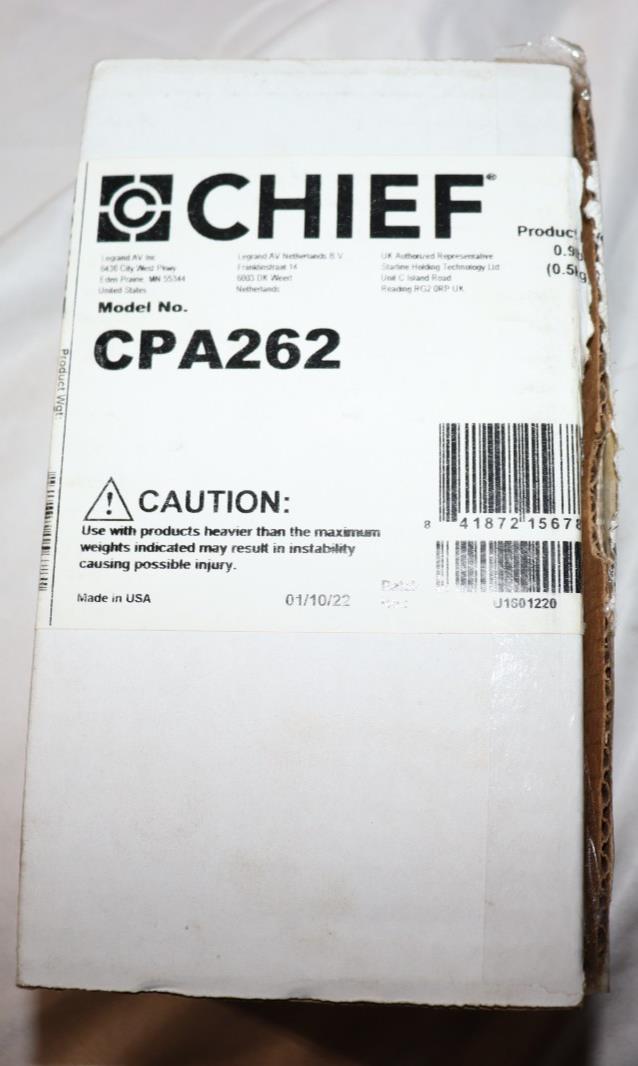 Chief CPA262 CPA Pin to Male NPT Pin Connection Adapter Accessory - Brand New