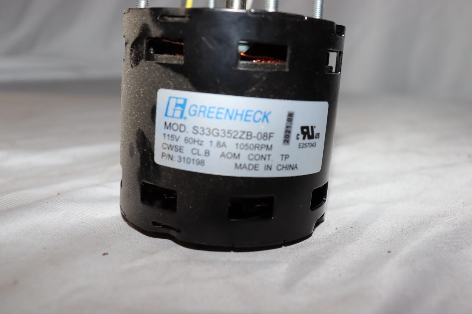 Greenheck S33G352ZB-08F 115V 60Hz 1.8A 1050RPM Motor Assembly