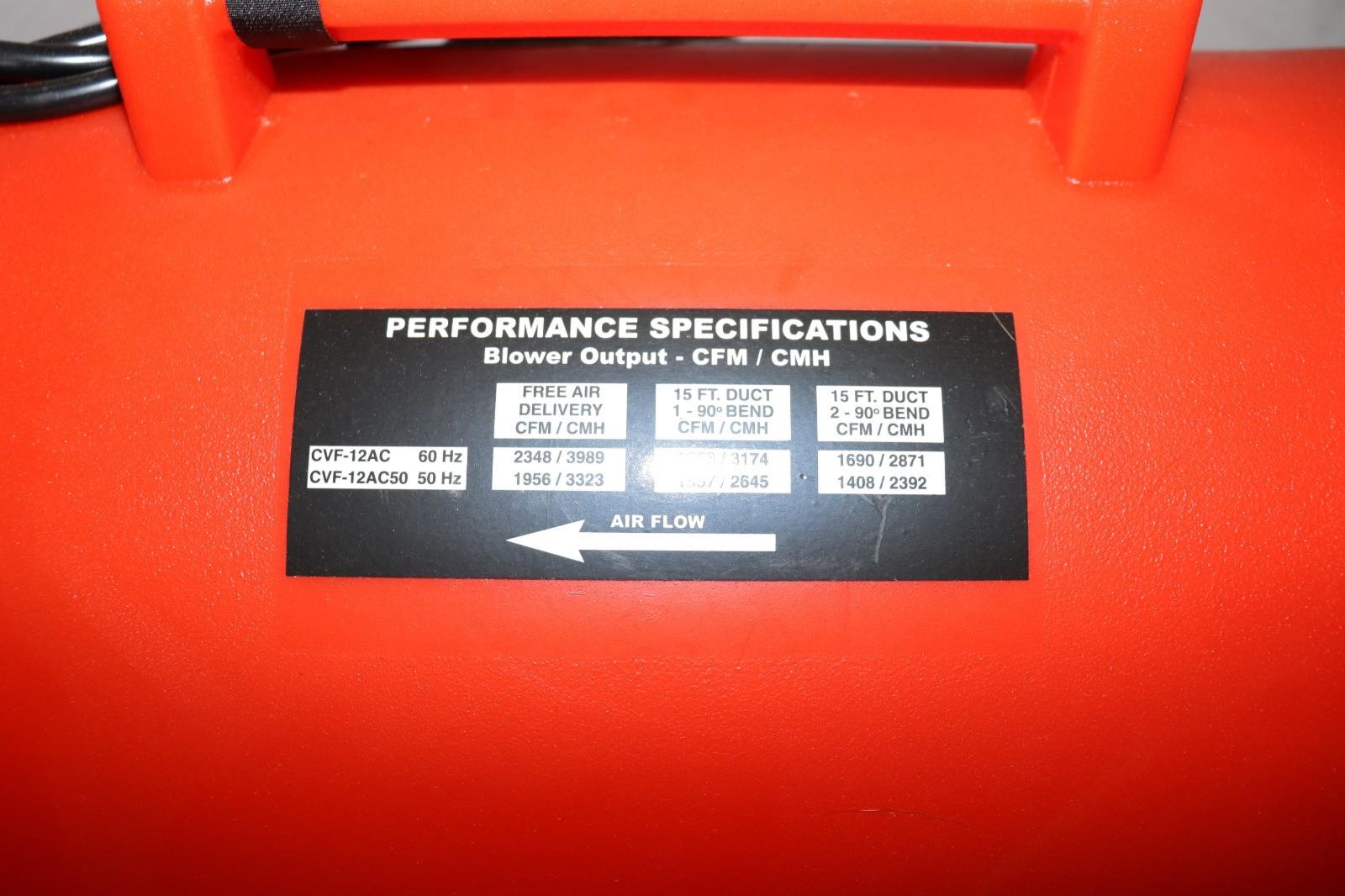 AIR SYSTEMS INTERNATIONAL CVF-12AC Portable Fan, 12 in., 115VAC