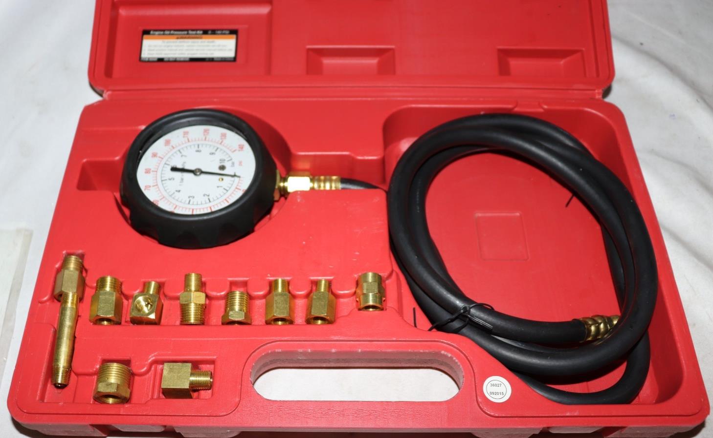 Pittsburgh Engine Oil Pressure Test Kit, Used, w/ Case, 98949