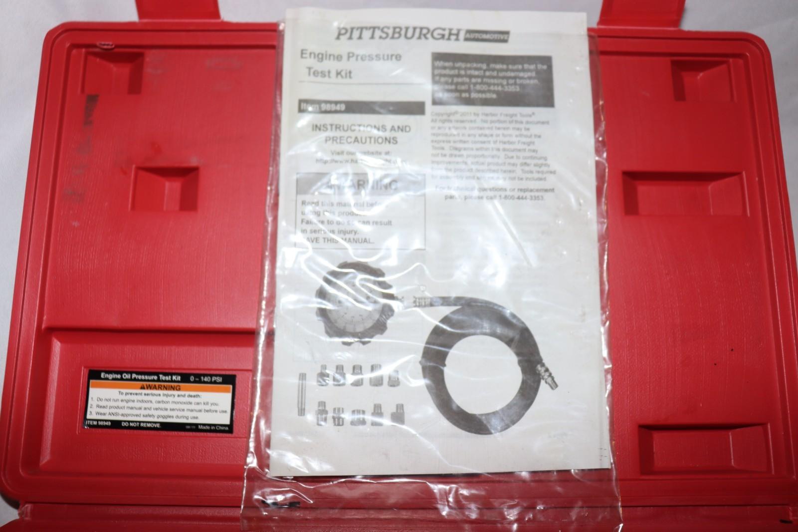 Pittsburgh Engine Oil Pressure Test Kit, Used, w/ Case, 98949