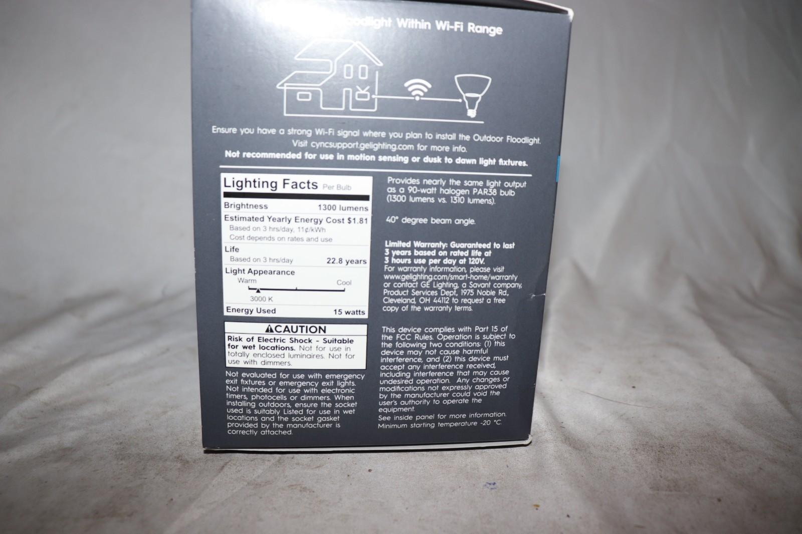 GE- Cync Smart Full Color Direct Connect Outdoor Light Bulb PAR38 Bulb- 2pk