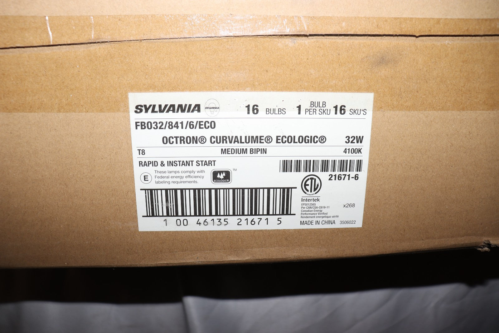 Sylvania FB032/741/6/ECO U-Bend Fluorescent Light Bulb Full Case (16)