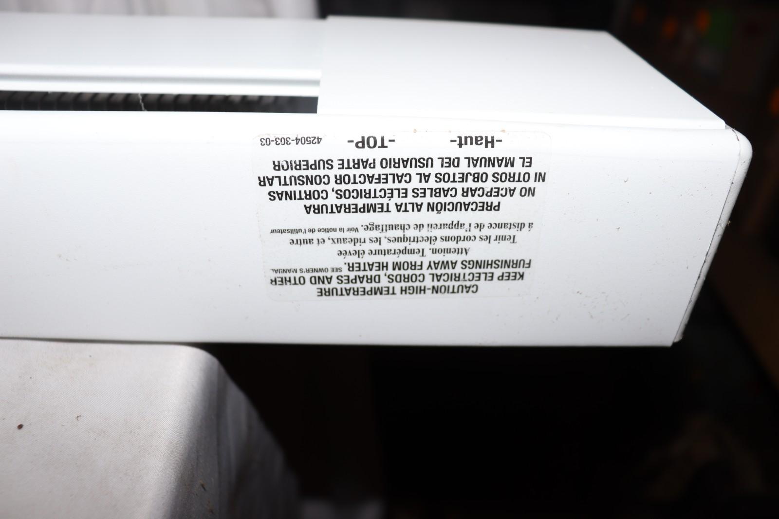 Dayton 3UG85D 60" Electric Baseboard Heater, White, 940/1250W, 208/240V