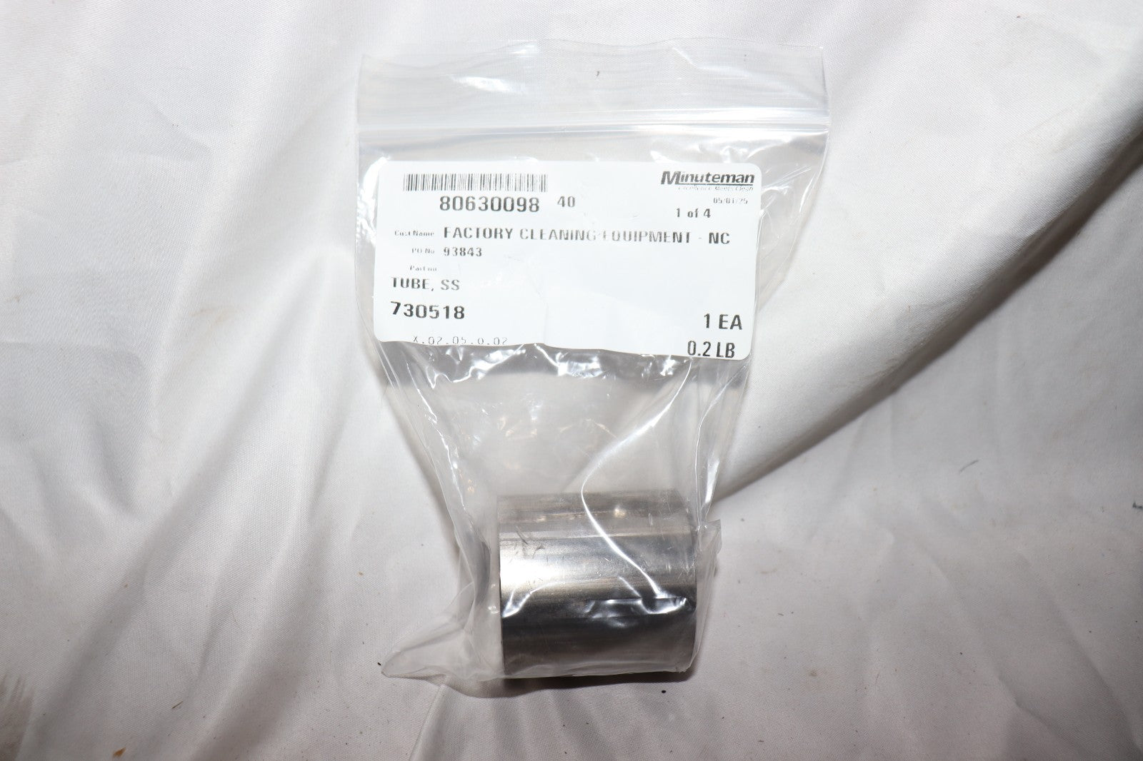 Minuteman Powerboss OEM Part # 730518 Tube, SS, 2" x 2" Round Tube