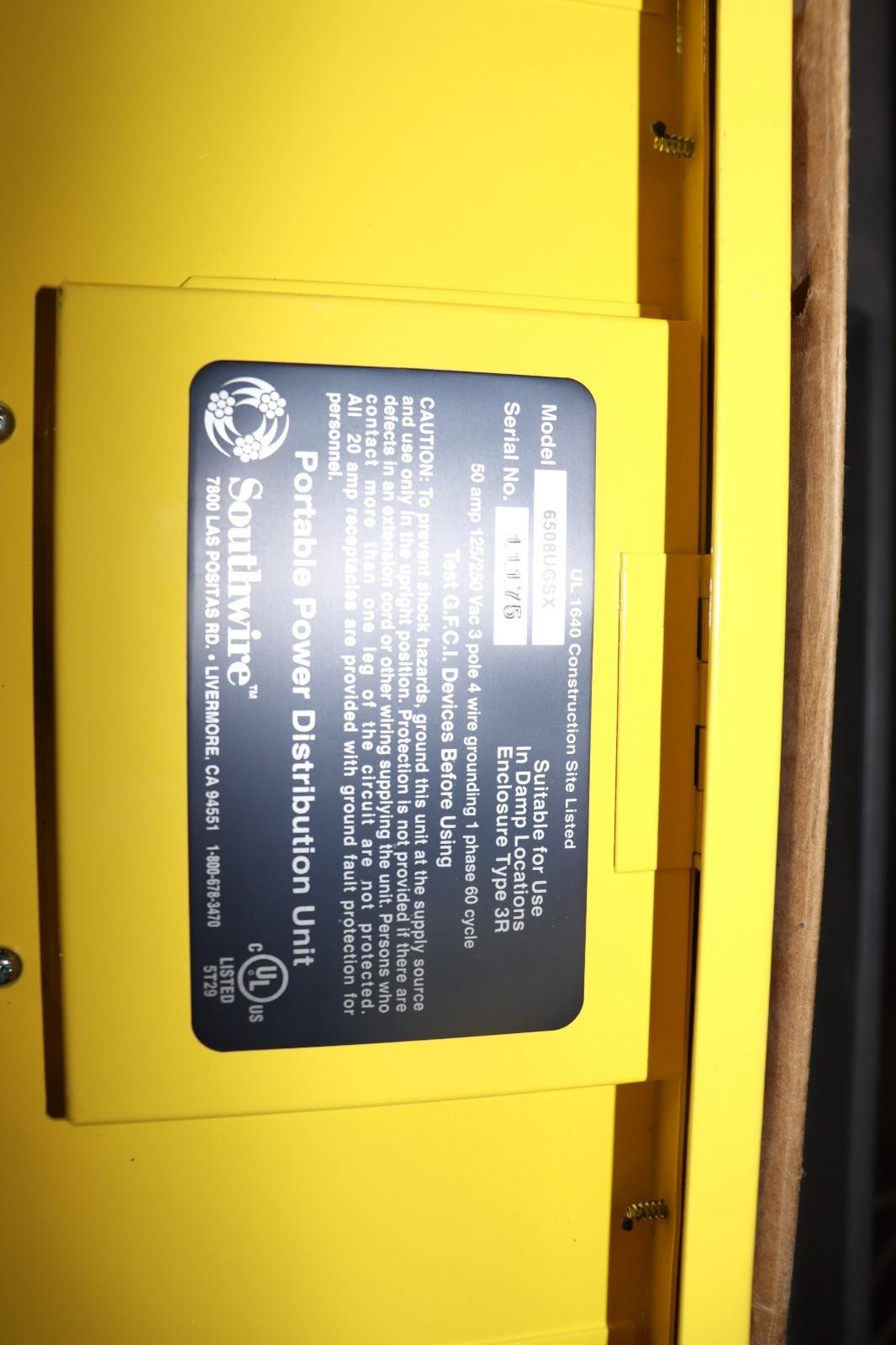 Southwire 6508UGSX Power Distribution Box, 50 Ac, (4) 5-20R, New