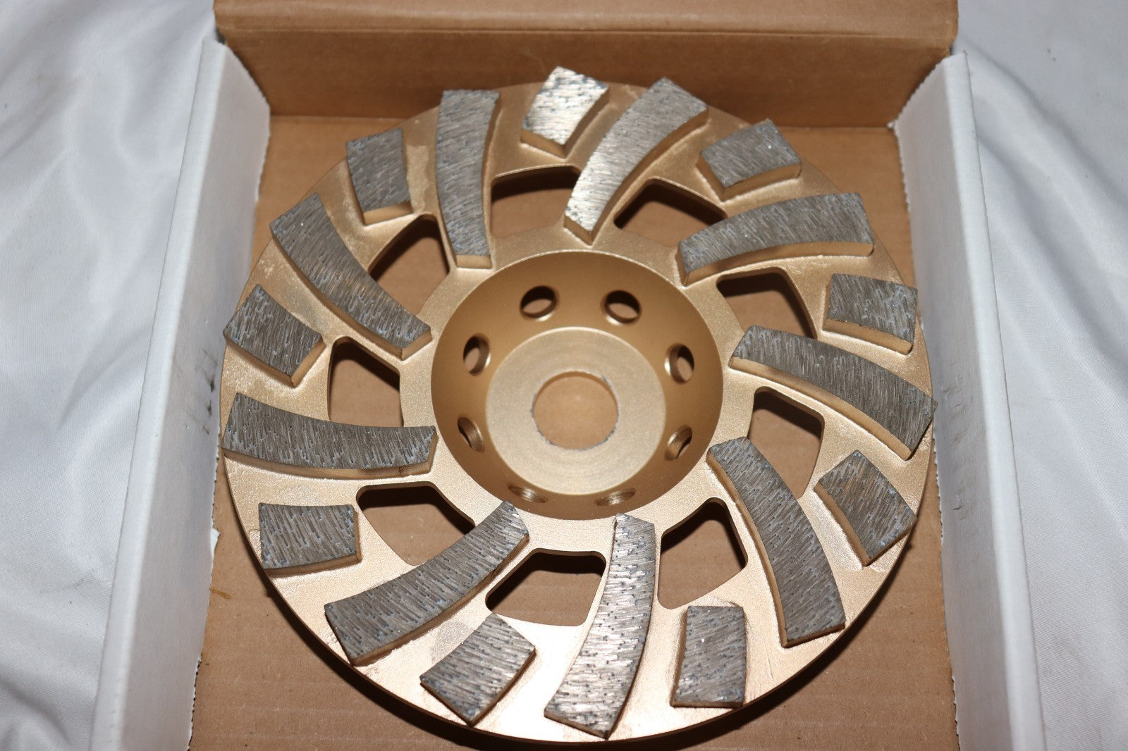 7 Inch Turbo Cup Wheel CW7TB18, 30/40 Grit, Gold, for Dry Grinding, Dynamic Diam