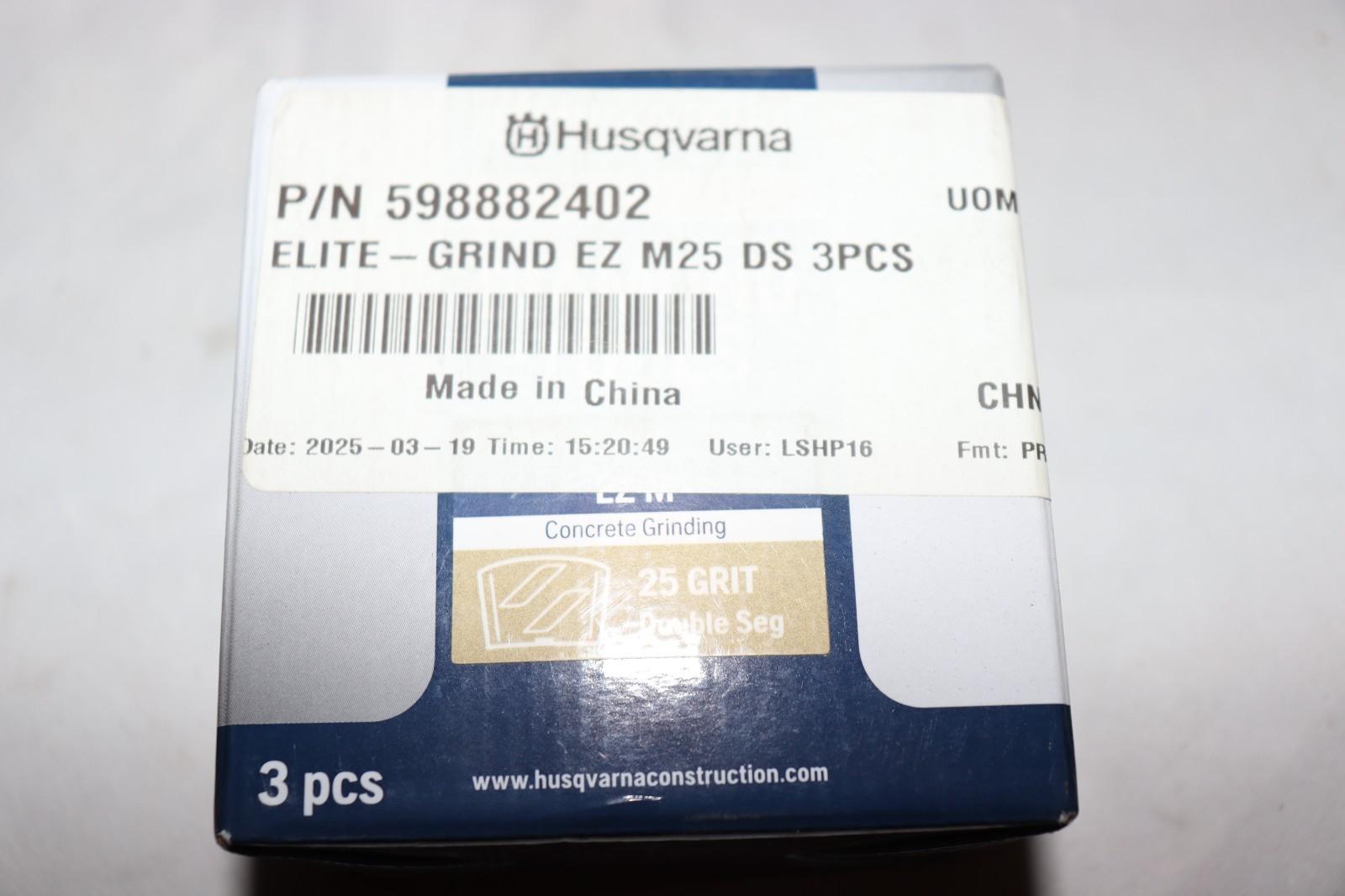 3 Pack - Husqvarna Elite-Grind EZ M2 DS 25, Double Segment Genuine