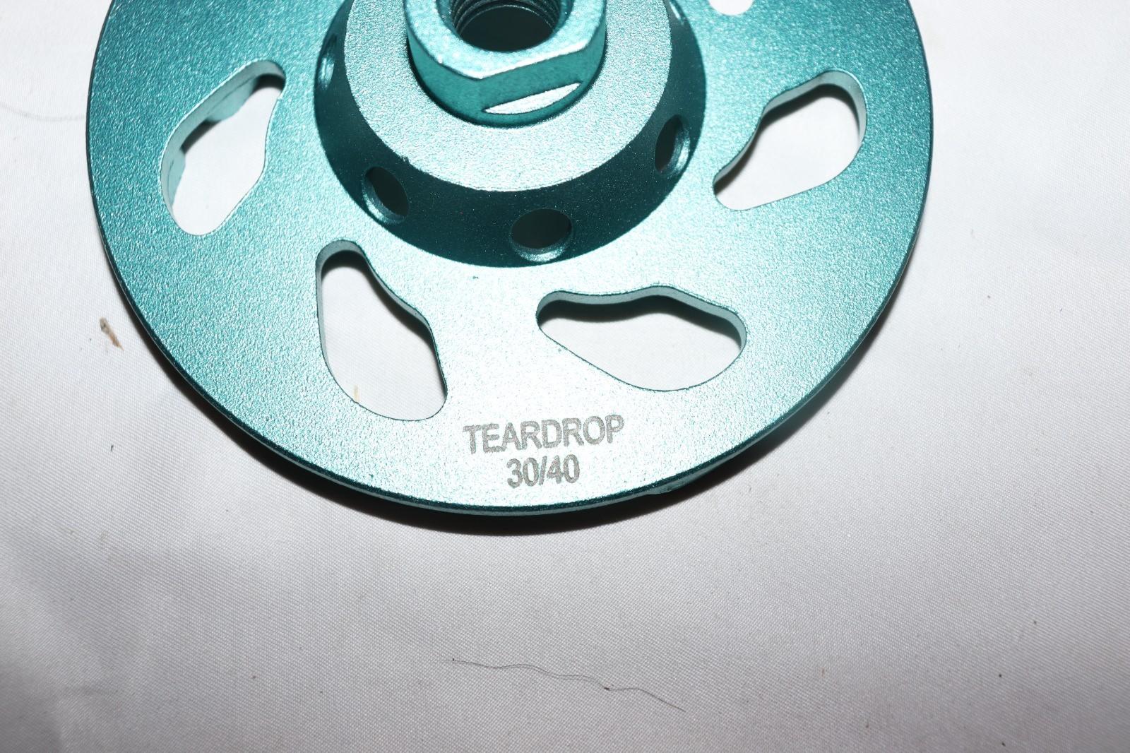 5 Inch CW5TB30 30/40 Tear Drop Diamond Grinding Wheel for Concrete, 14 Segment