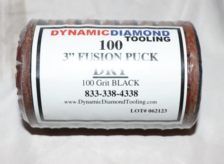 3 Inch Fusion 100 Grit Puck for Dry, Resin/Copper Bond Diamond, DDT -  9 Pack