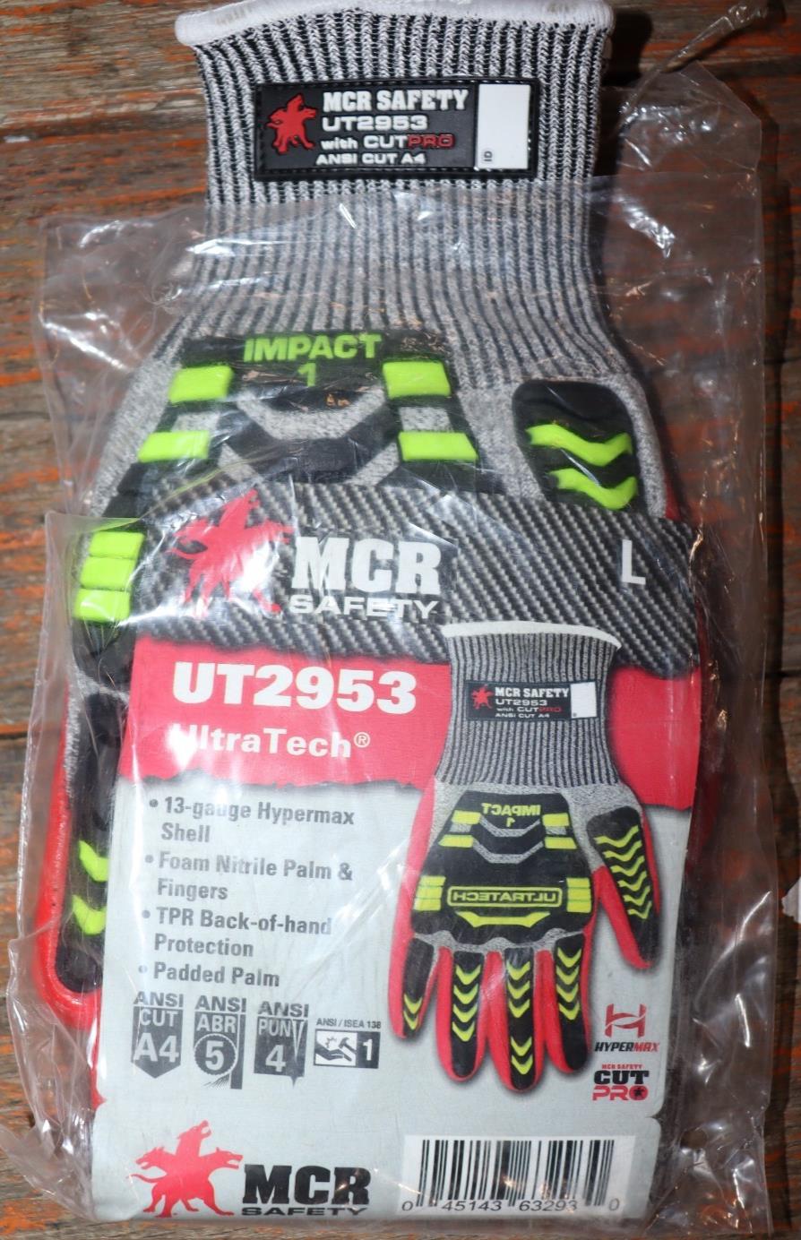 MCR Safety UT2953L Coated Gloves, Cut Level A4, Dipped, Foam Nitril, Sandy LARGE